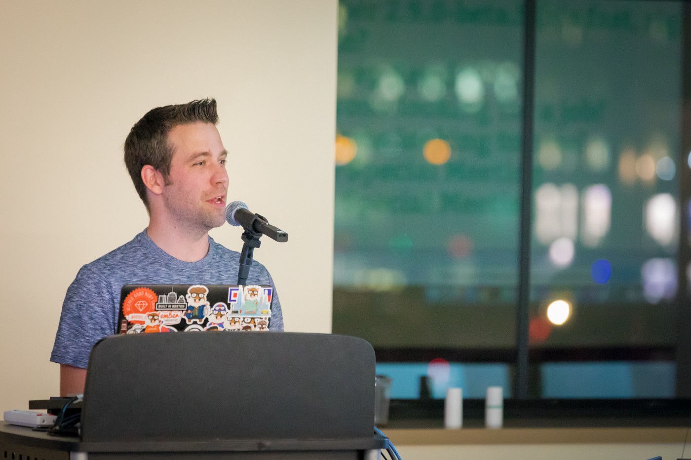Chris Ball giving a speech