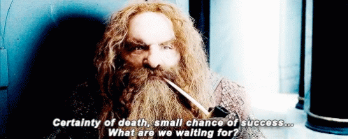 Certainly of death, small chance of success… What are you waiting for gif