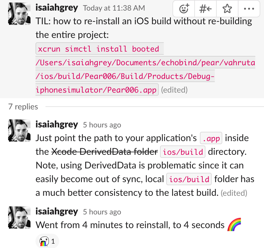 Tweet about installing iOS