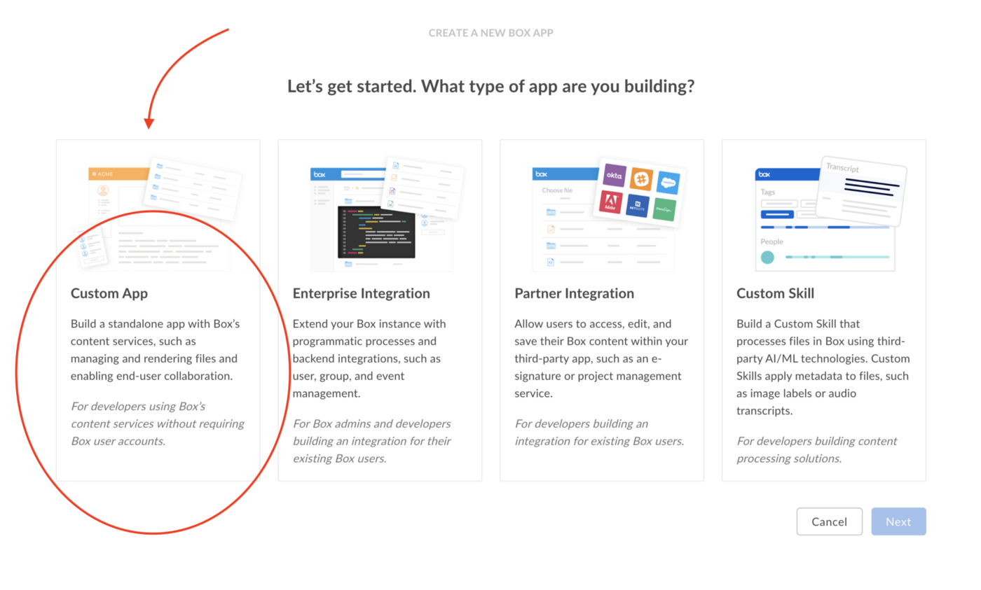 Box.com New App setup