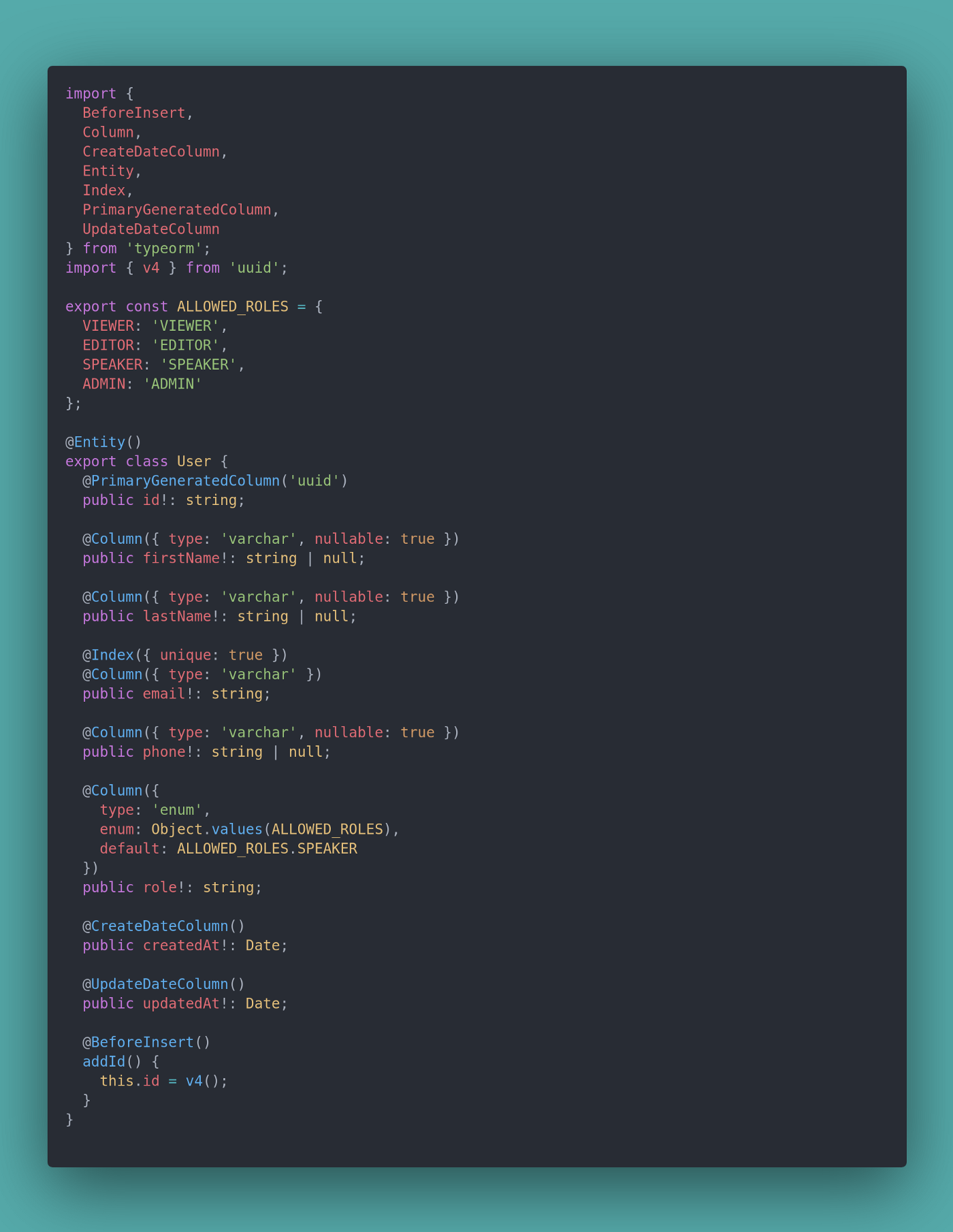 Typescript code