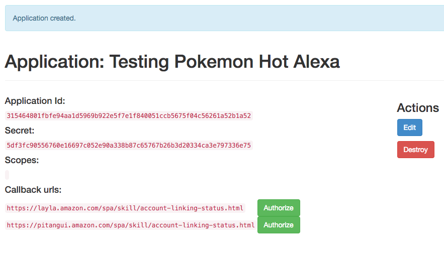 Application created successfull UI
