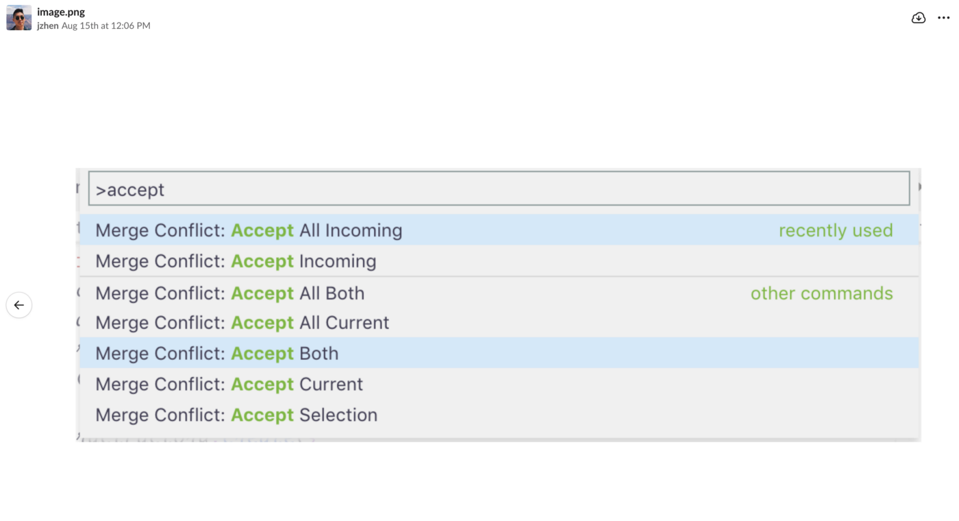 Accepting both merge conflicts