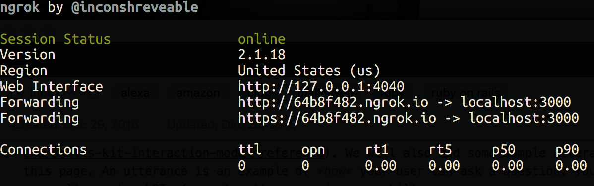 ngrok example in the CLI