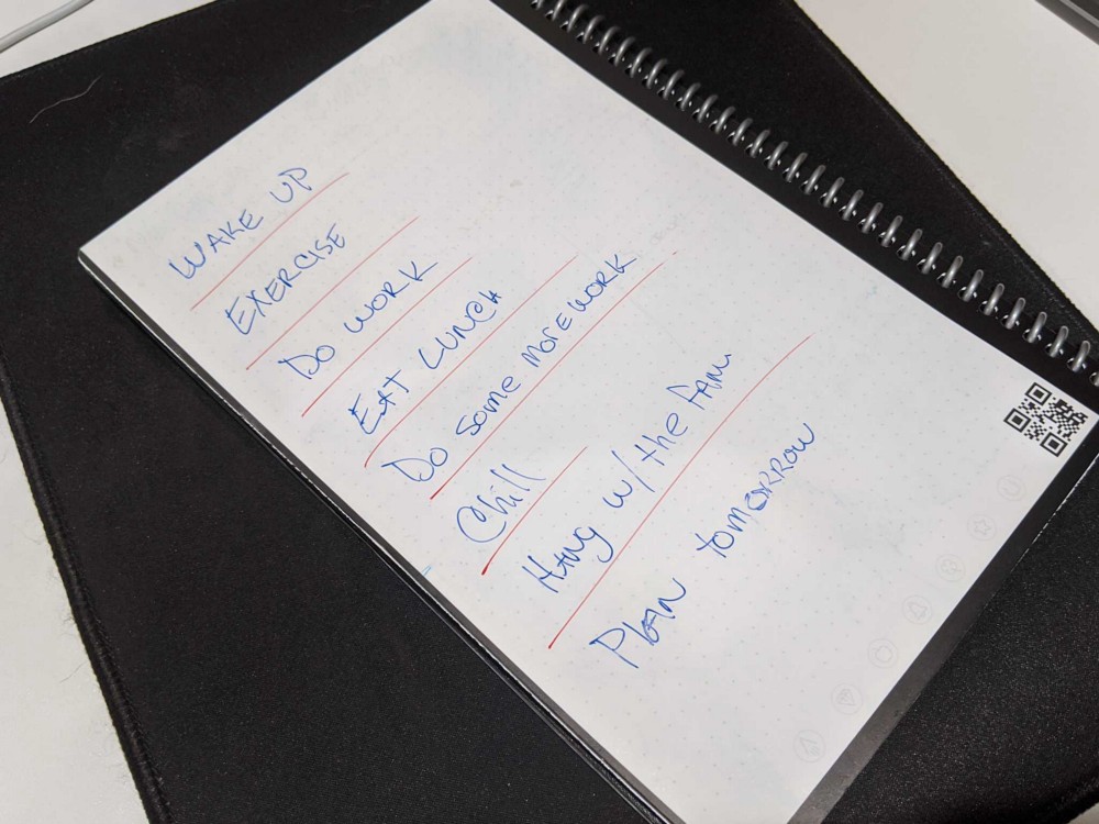 Planner with notes