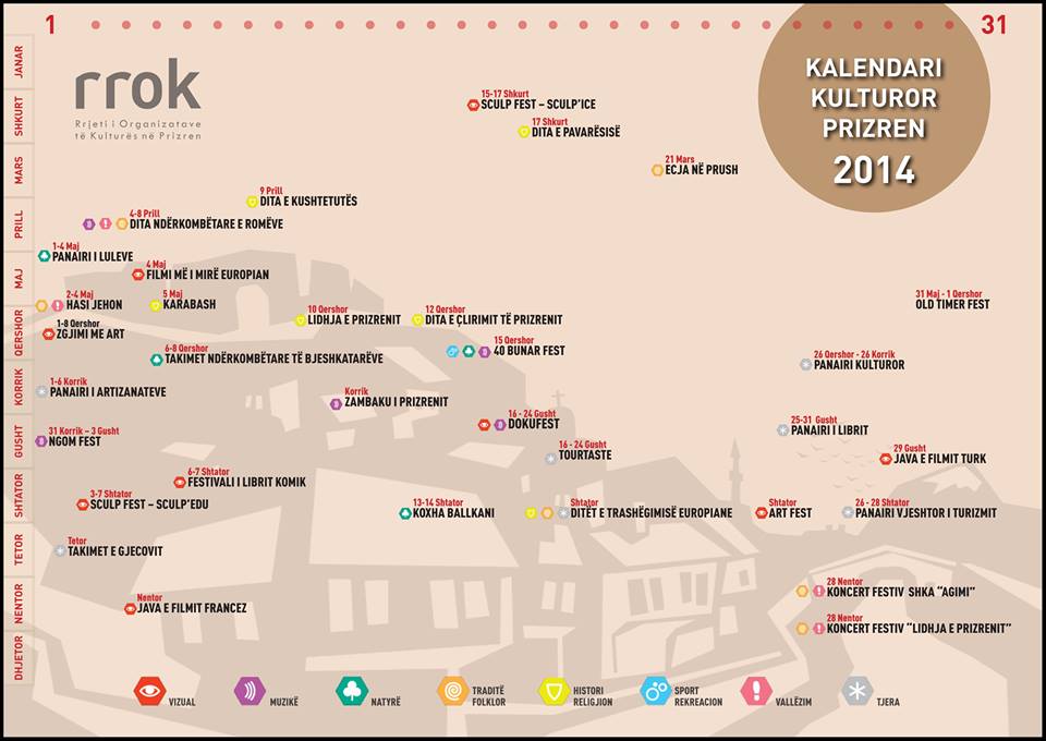 Kalendari Kulturor i Prizrenit për vitin 2014