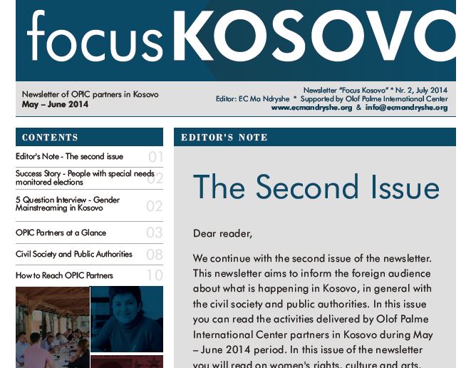 Second Newsletter of Opic Partners in Kosovo