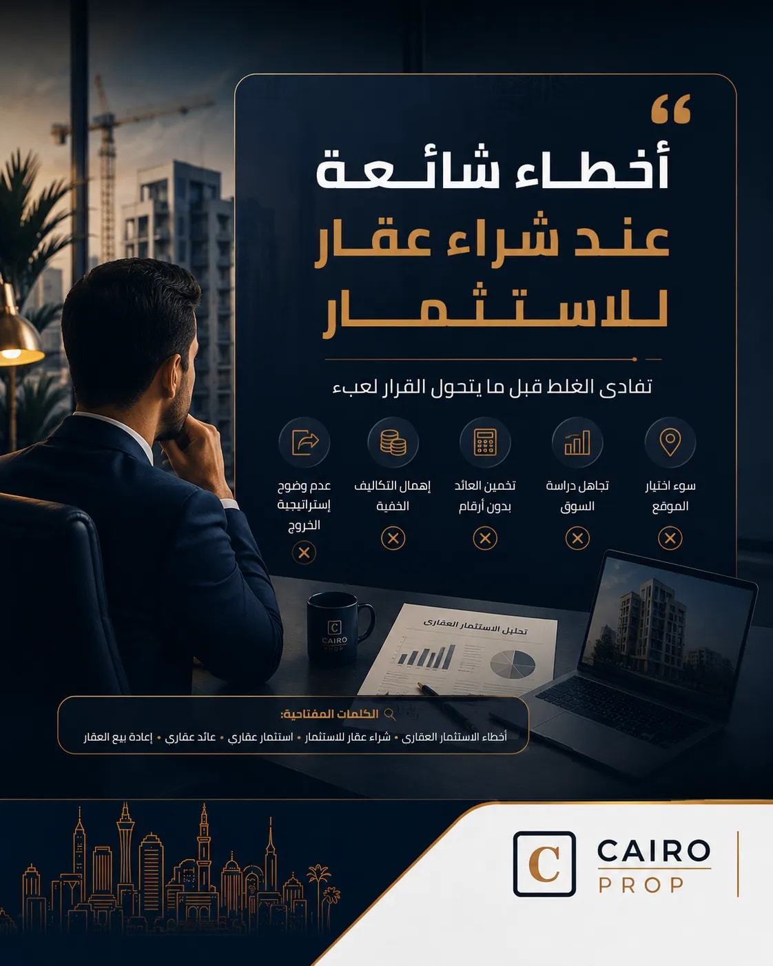 غلاف مقال أخطاء شائعة عند شراء عقار للاستثمار