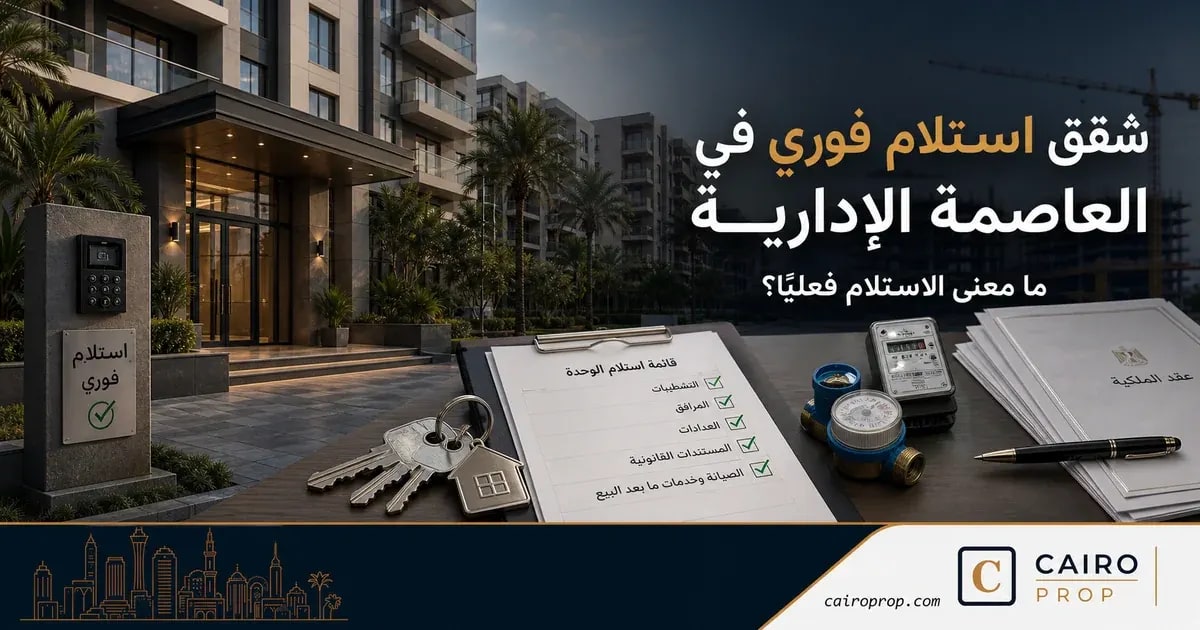 شقق استلام فوري في العاصمة الإدارية: ما معنى الاستلام فعليًا؟