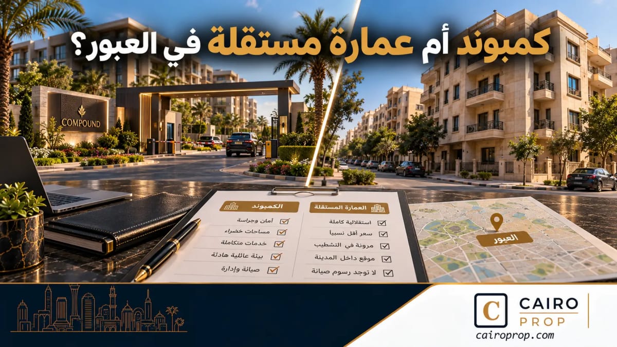 كمبوند أم عمارة مستقلة في العبور