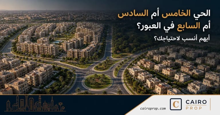 الحي الخامس أم السادس أم السابع في العبور: أيهم أنسب لاحتياجك؟