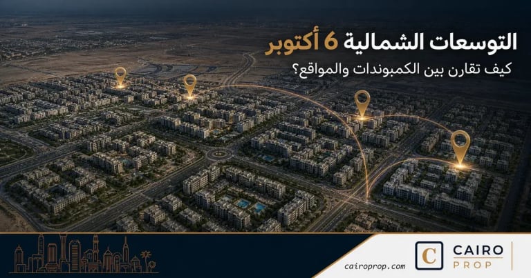 التوسعات الشمالية 6 أكتوبر: كيف تقارن بين الكمبوندات والمواقع؟