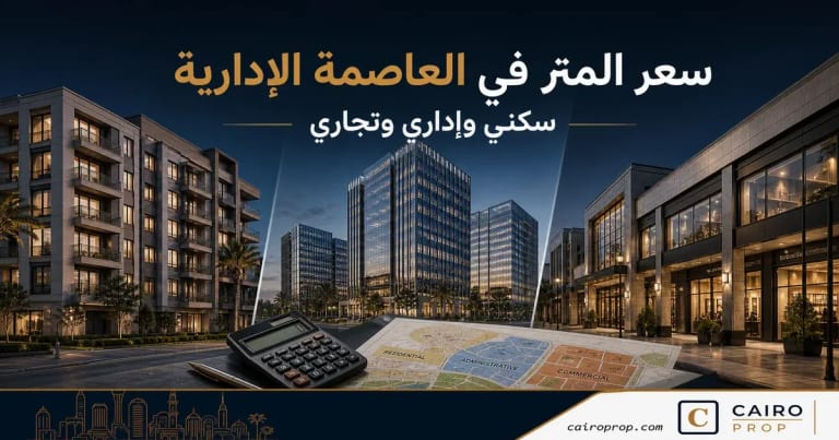 سعر المتر في العاصمة الإدارية: سكني وإداري وتجاري
