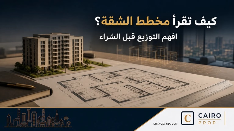 مخطط معماري ونموذج مبنى لفهم توزيع مساحة الشقة
