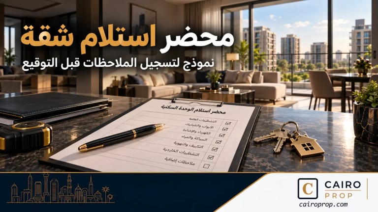 محضر استلام شقة  صورة توضيحيه