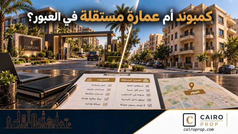 كمبوند أم عمارة مستقلة في العبور