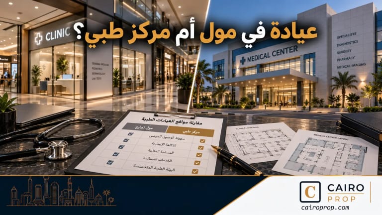 مقارنة  عيادة في مول او مركز طبي