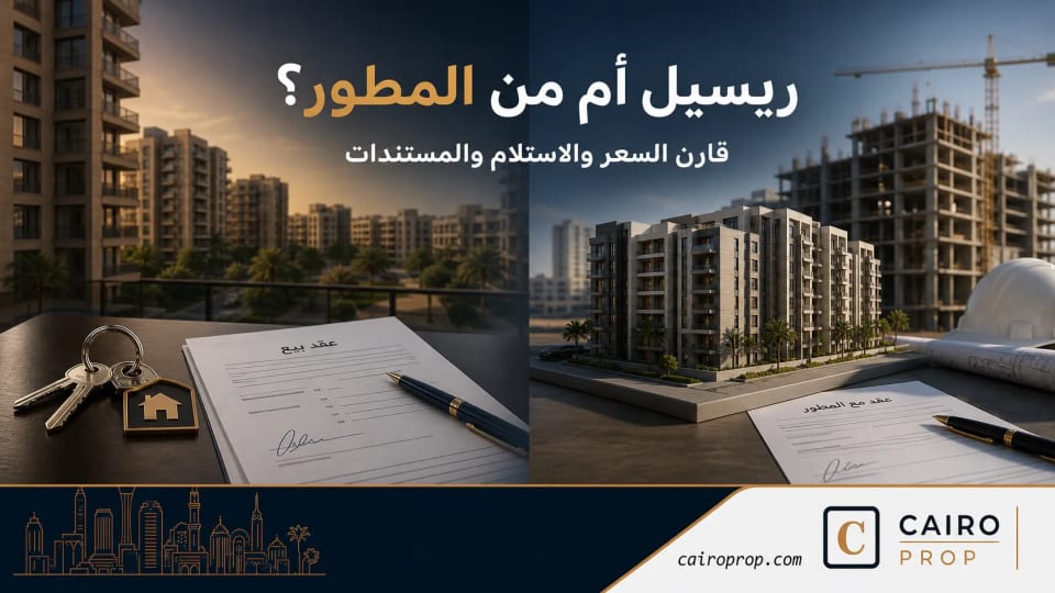 مقارنة بين شراء وحدة ريسيل وشراء وحدة من المطور