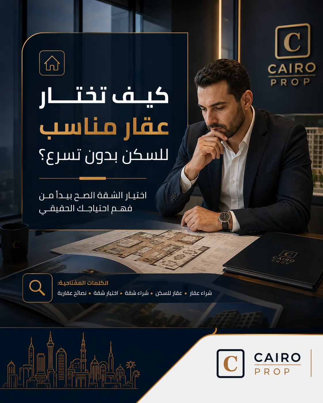 كيف تختار عقار مناسب للسكن بدون تسرع؟ شراء عقار, عقار للسكن, شراء شقة, اختيار شقة, نصائح عقارية, Cairo Prop