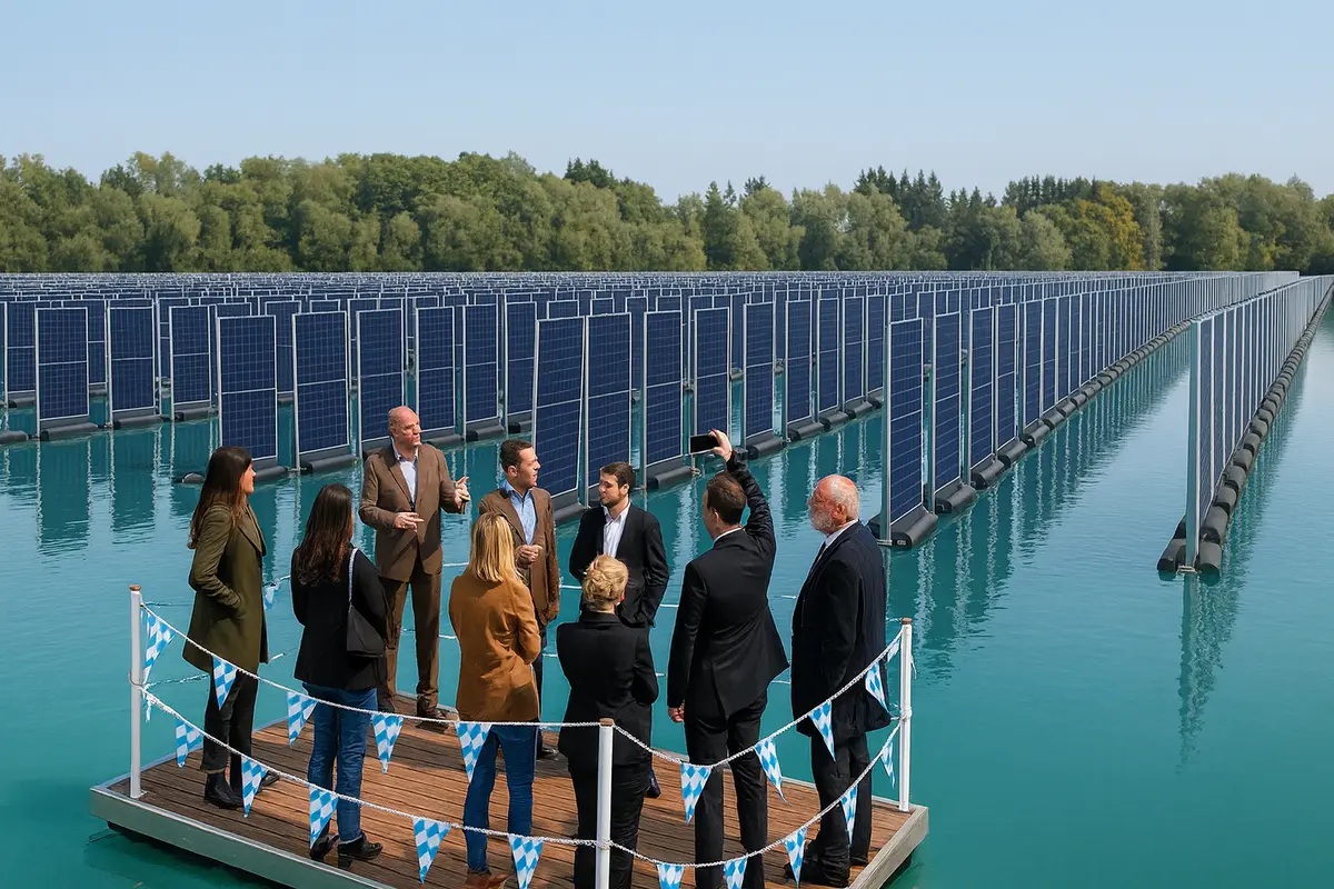 Germany unveils vertical floating solar plant