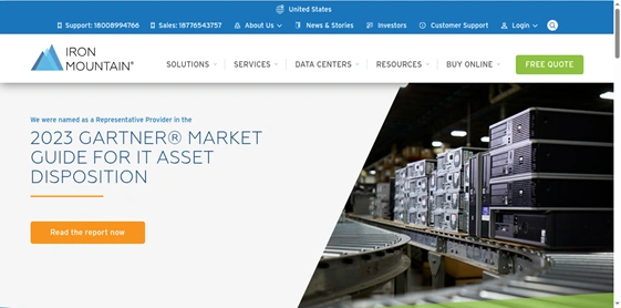 Iron Mountain’s ITAD division, part of its broader secure records management business.