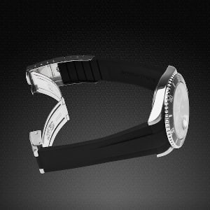 Rolex SILVER Black Rubber ساعه رولكس