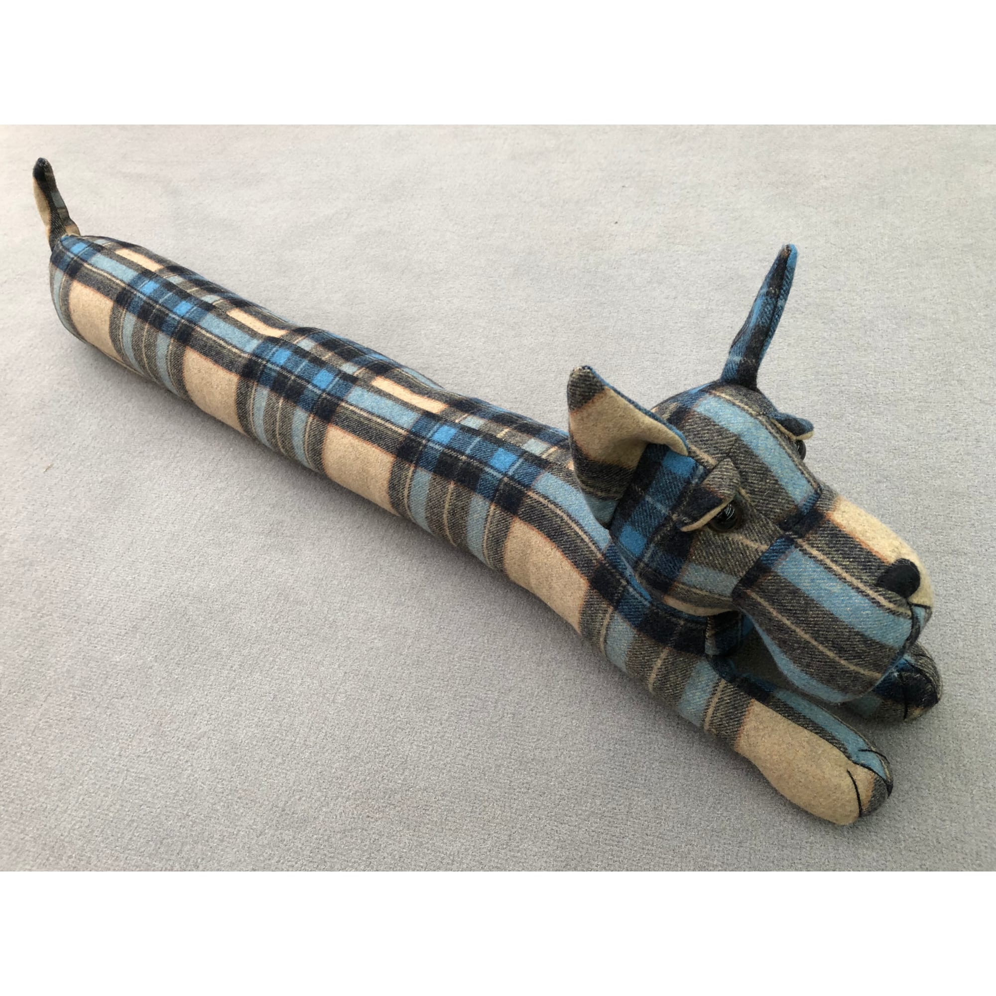 Plaid Scottie Dog Draught Excluder by Dora Designs