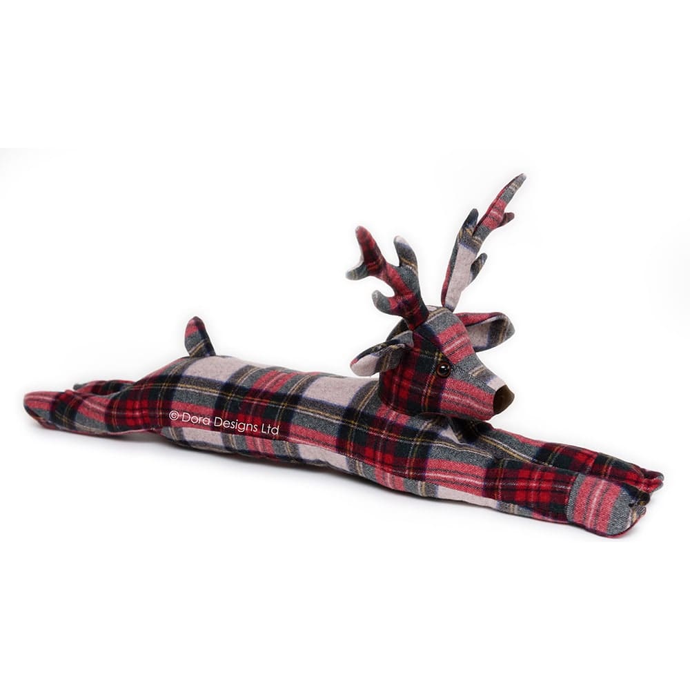 Plaid Stag Draught Excluder Red/Green Dora Designs Ltd