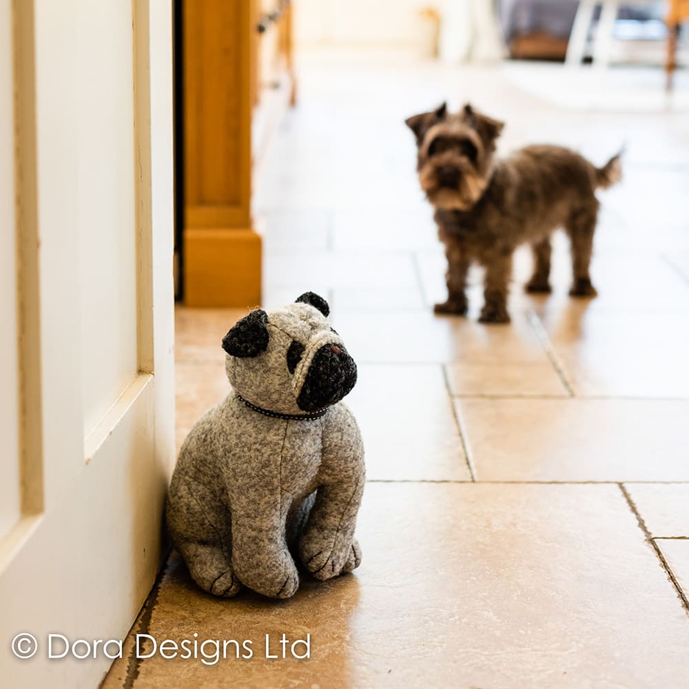 Puggles Pug Dog Doorstop by Dora Designs