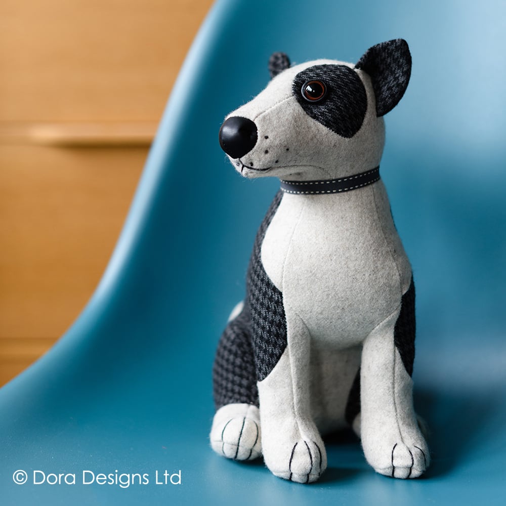Patch Bull Terrier Weighted Dog Doorstop by Dora Designs
