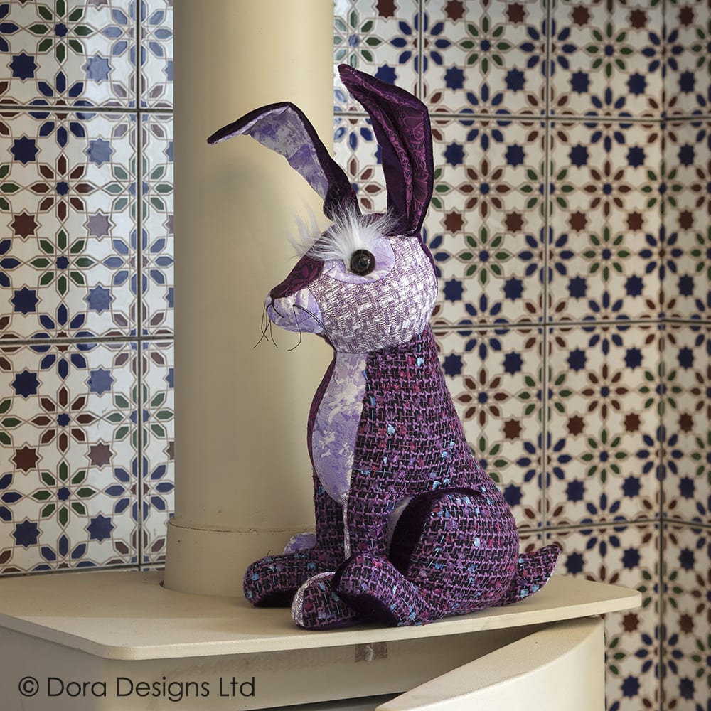 Patchwork Hare Fabric & Material Doorstop Dora Designs Ltd