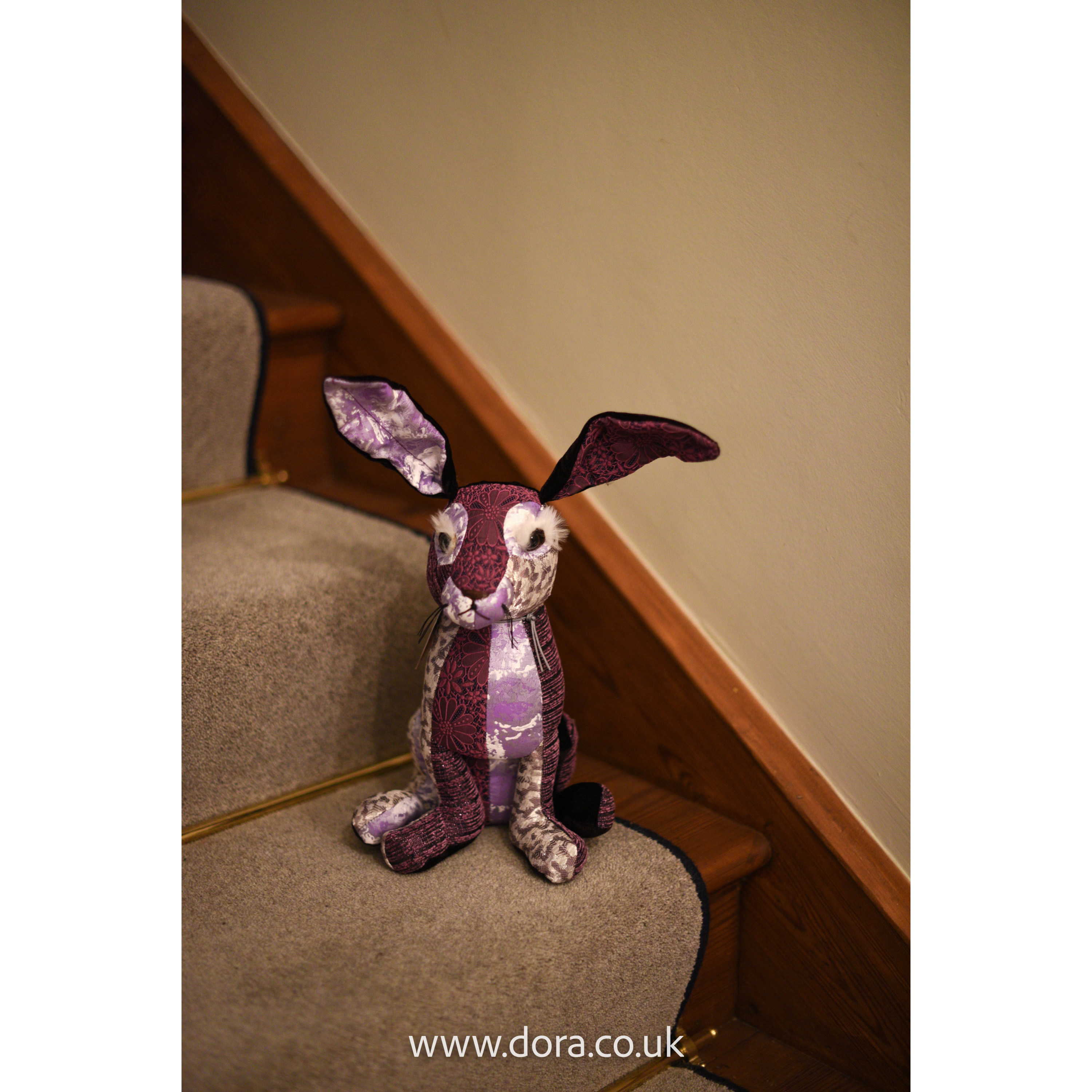 Patchwork Hare Fabric & Material Doorstop Dora Designs Ltd