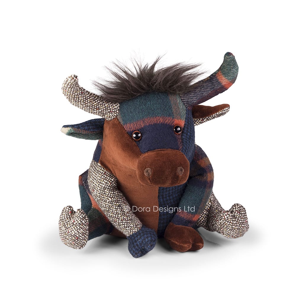Patchwork Highland Cow Doorstop Dora Designs Ltd