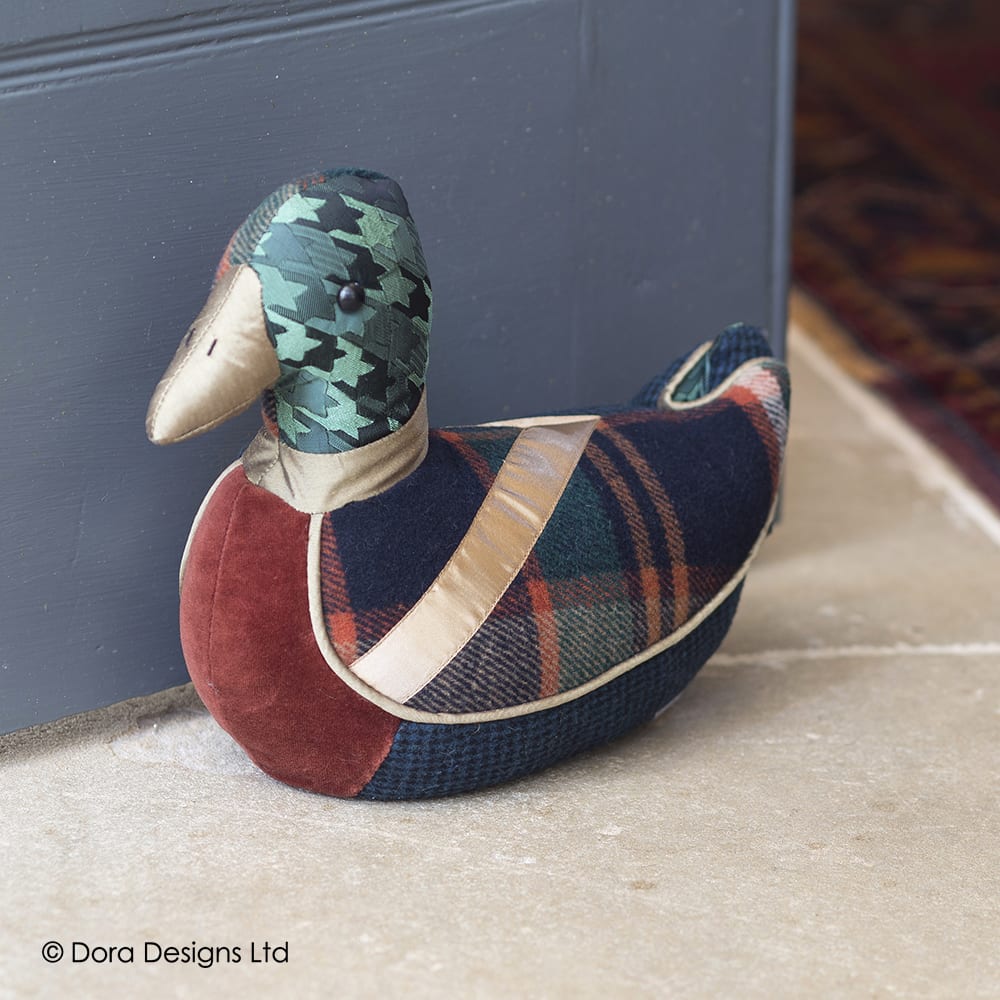 Duck Door Stop Patchwork Mallard Duck Dora Designs