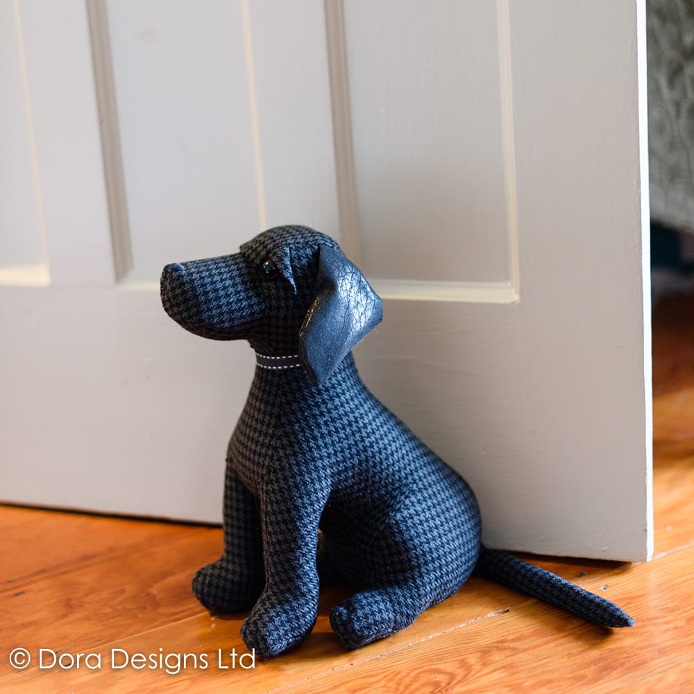 Baylee Black Labrador Dog Fabric Doorstop by Dora Designs