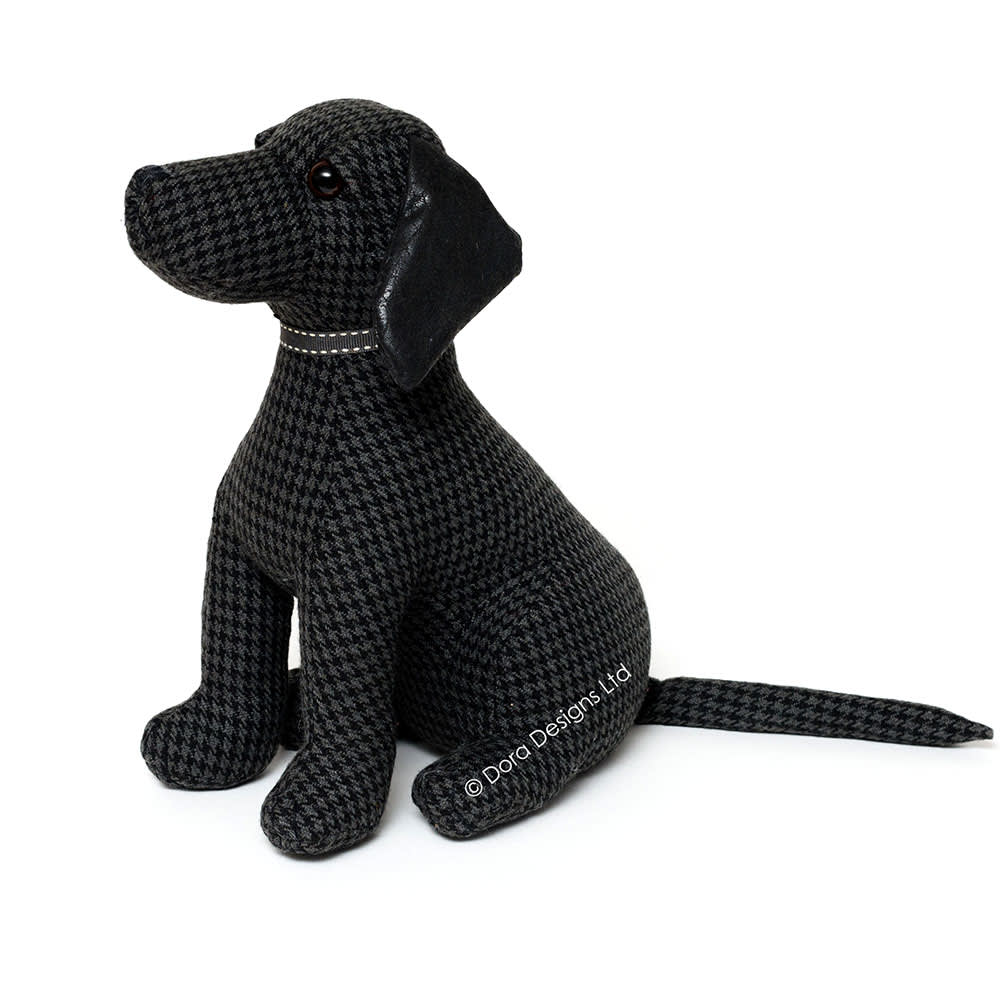 Baylee Black Labrador Dog Fabric Doorstop by Dora Designs