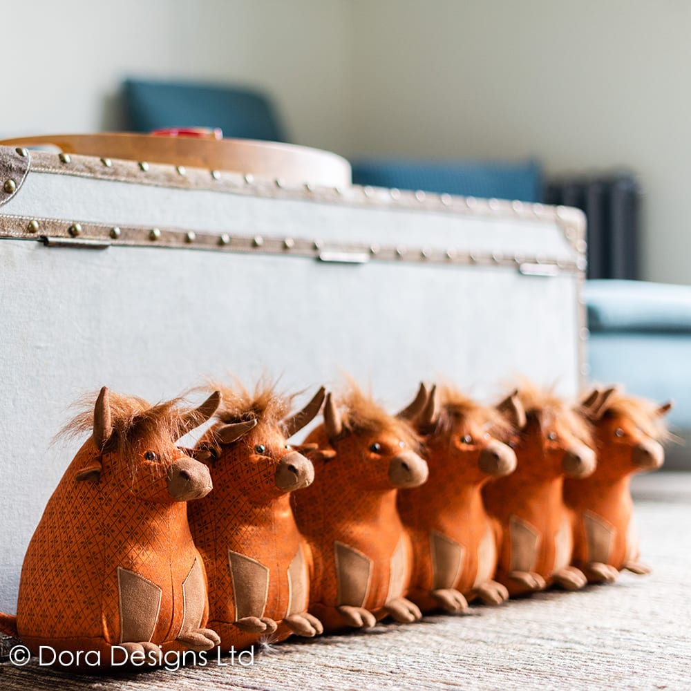 Catriona Senior Highland Cow Draught Excluder by Dora Designs