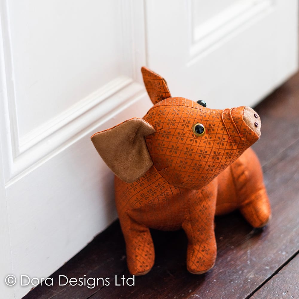 Rusty the orange Pig Farmyard Doorstop by Dora Designs