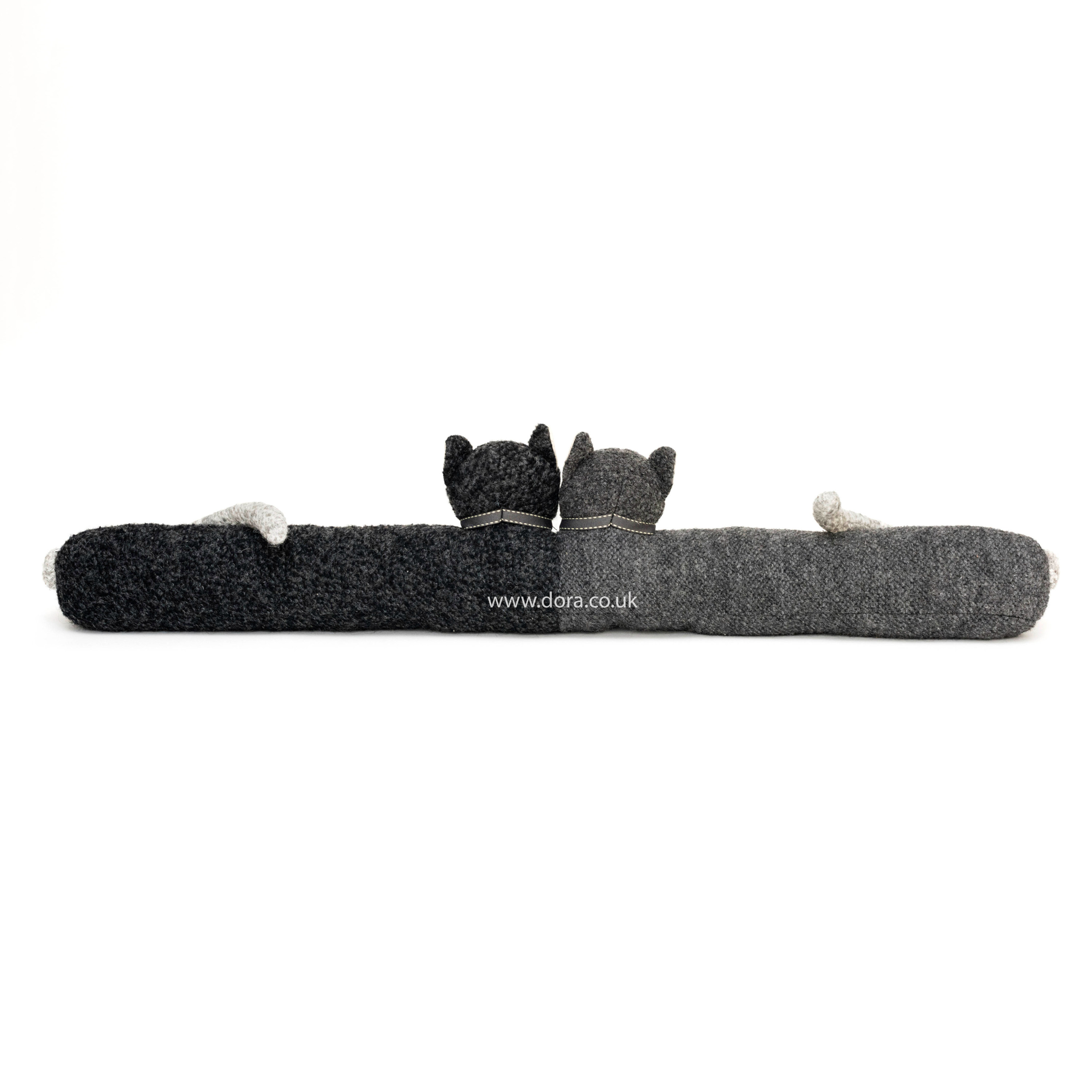 Grey and Black Cat Twins Draught Excluder
