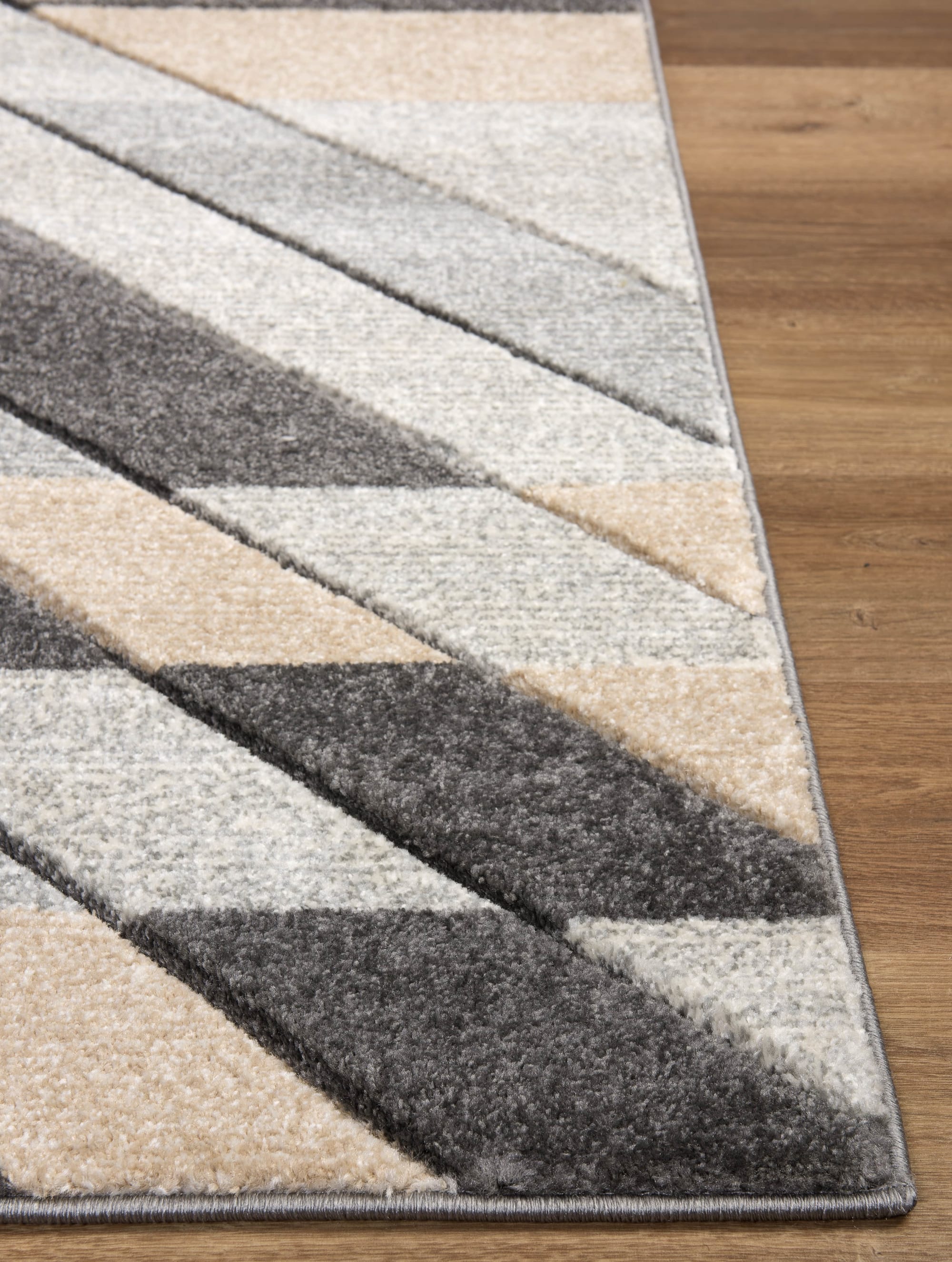 Asher Grey-Beige Hand Carved Rug | The Asher Collection