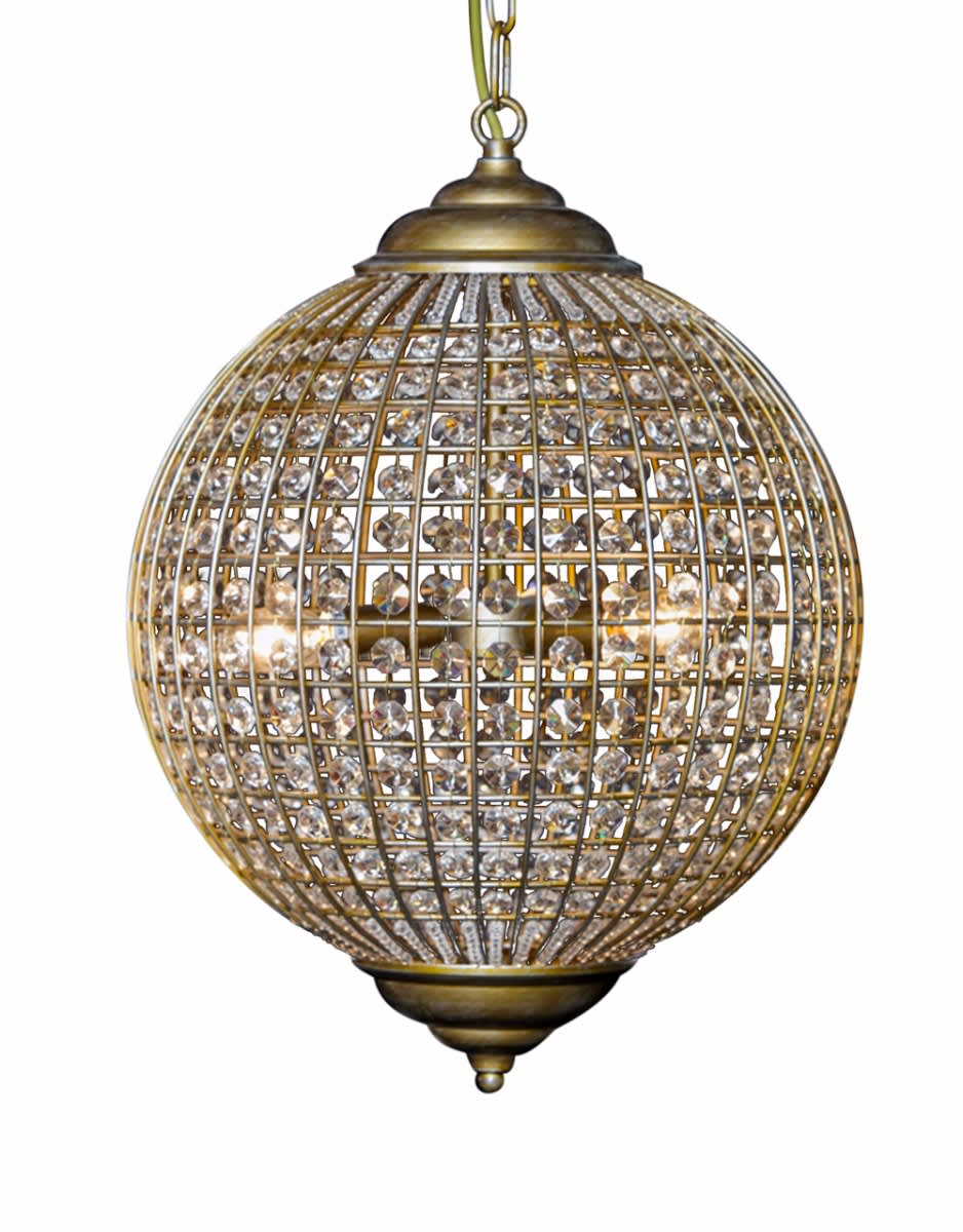 Gold orb chandelier deals