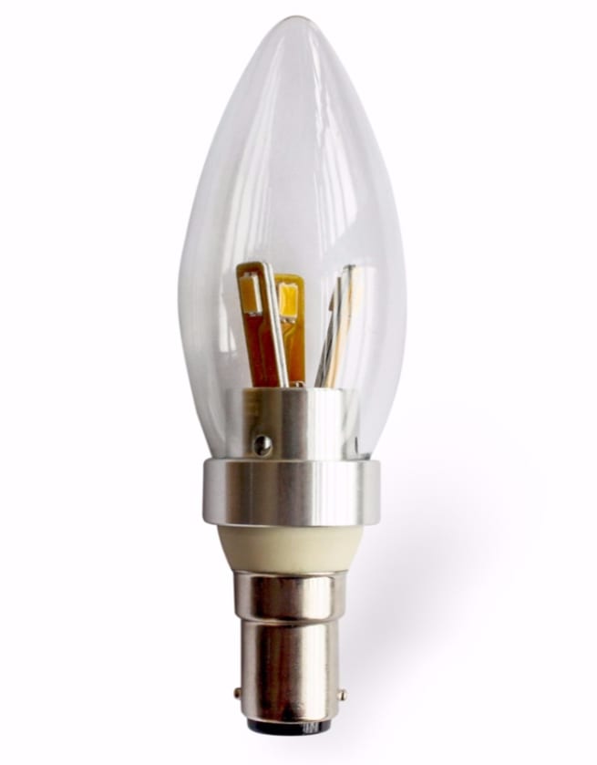 Small Silver 4W LED Candle Bulb
