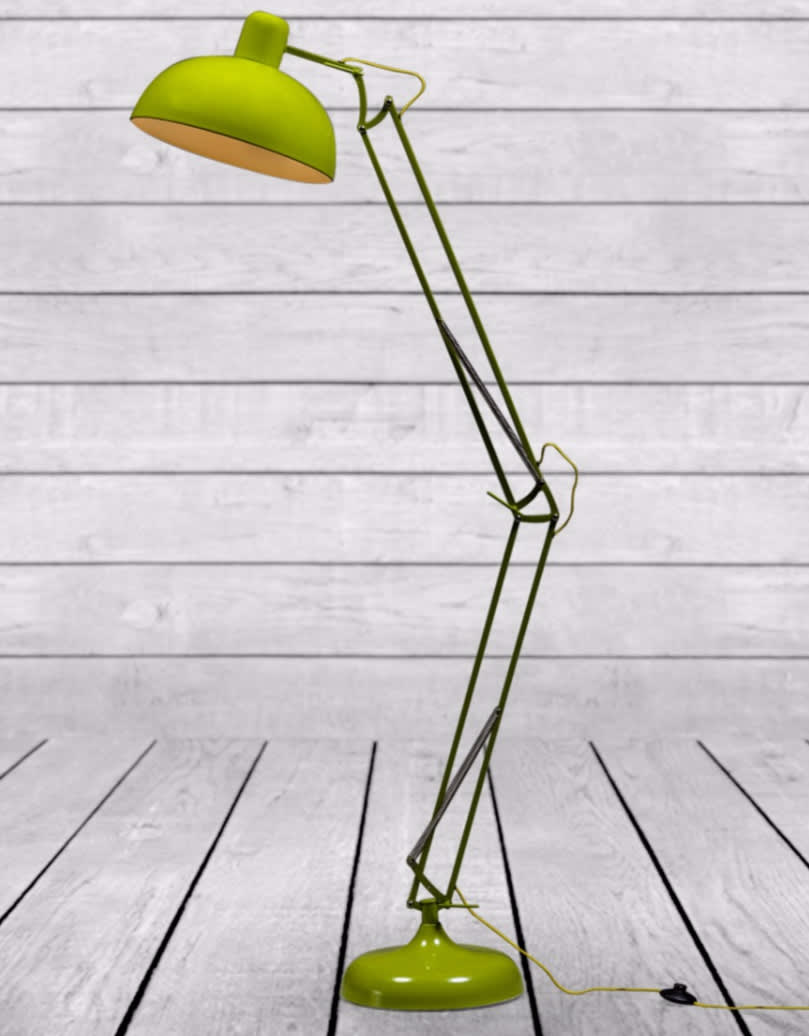 Lime Green Extra Large Classic Desk Style Floor Lamp (Yellow Flex)