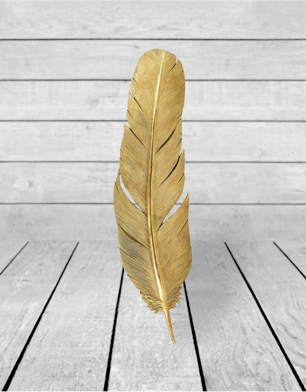 Large Gold Feather Wall Decor