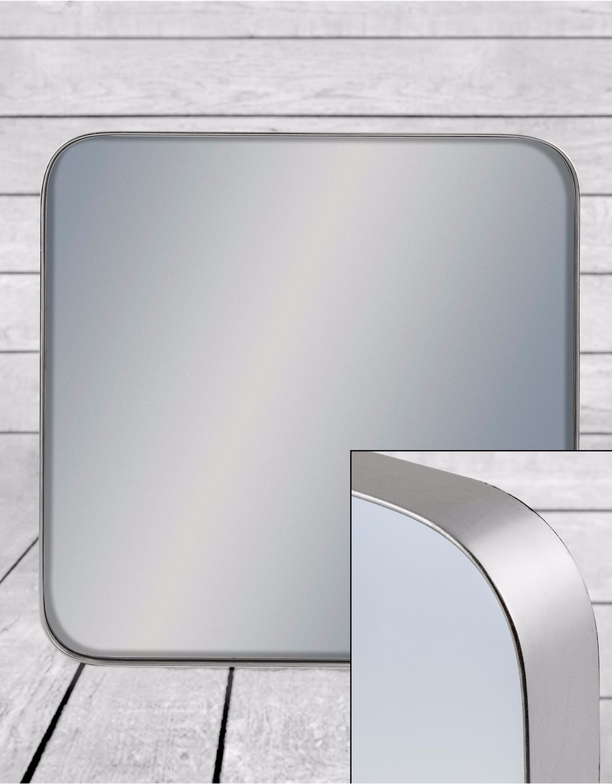 Medium Square Silver Framed Arden Wall Mirror