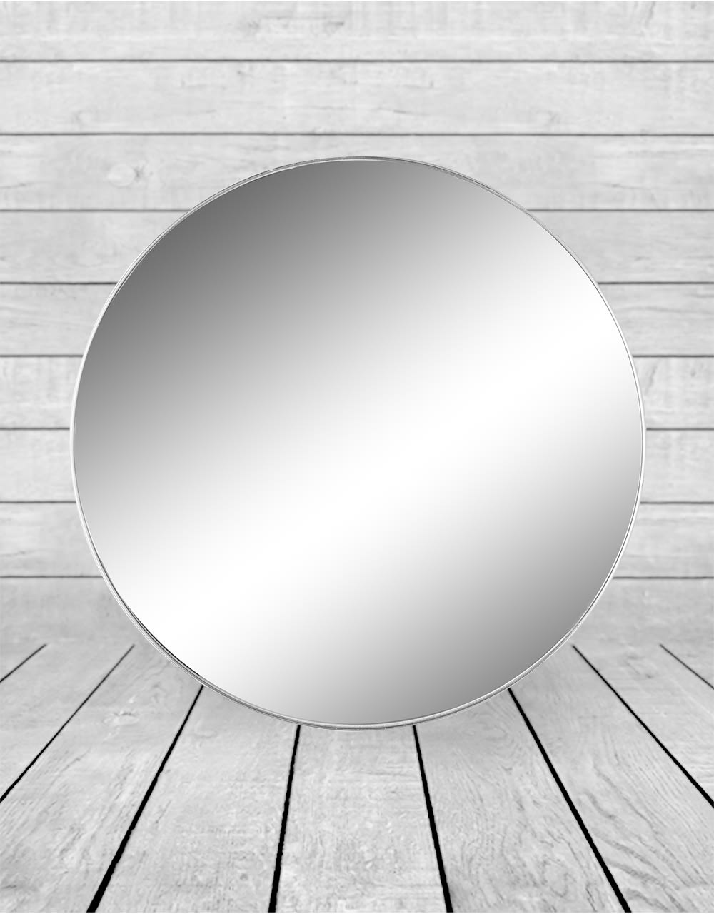 Large Round Silver Framed Arden Wall Mirror