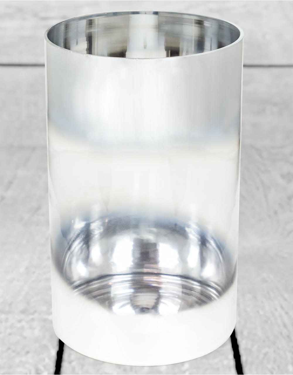 Large Silvered Round Glass Vase