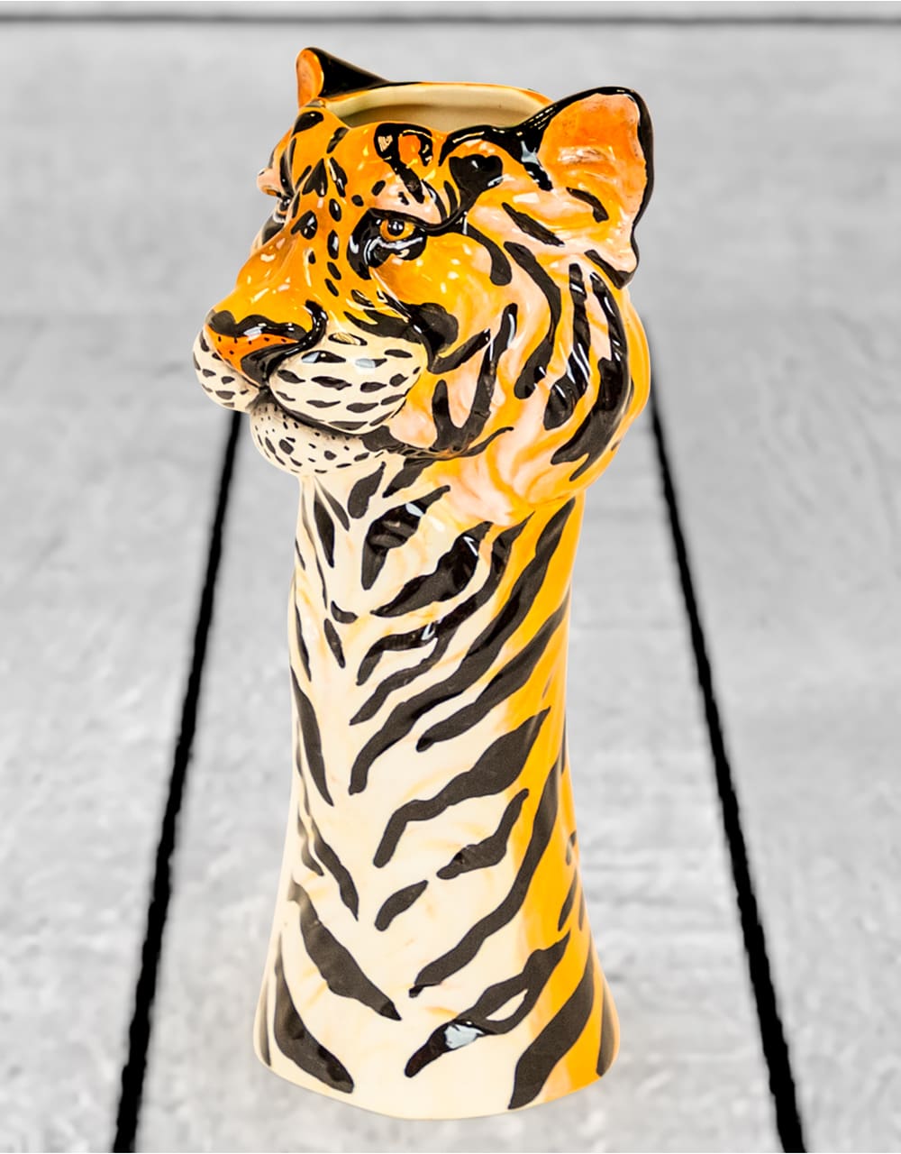 Hand Painted Ceramic Tiger Head Vase