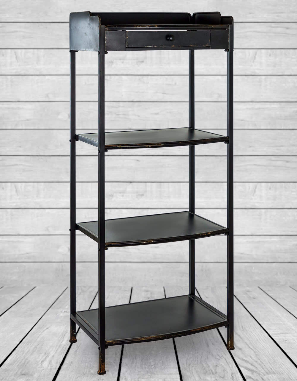 Black Metal "Verne" Tall Shelf Unit