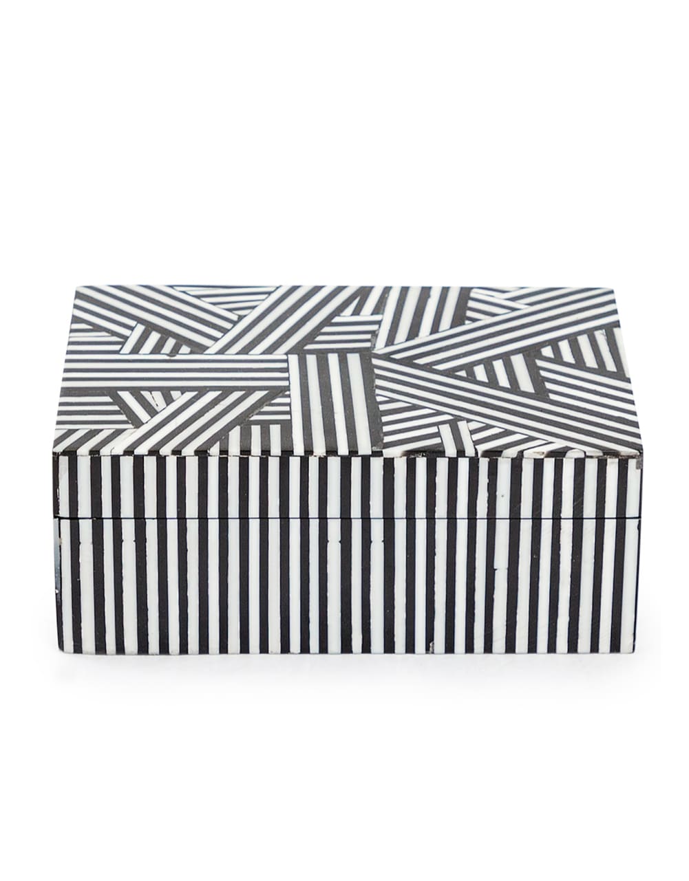 Black and White Striped Small Storage Box
